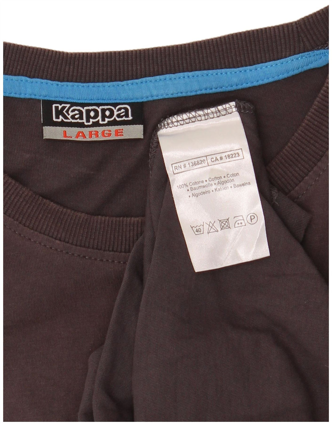 Camiseta masculina gráfica KAPPA Top grande de algodão marrom