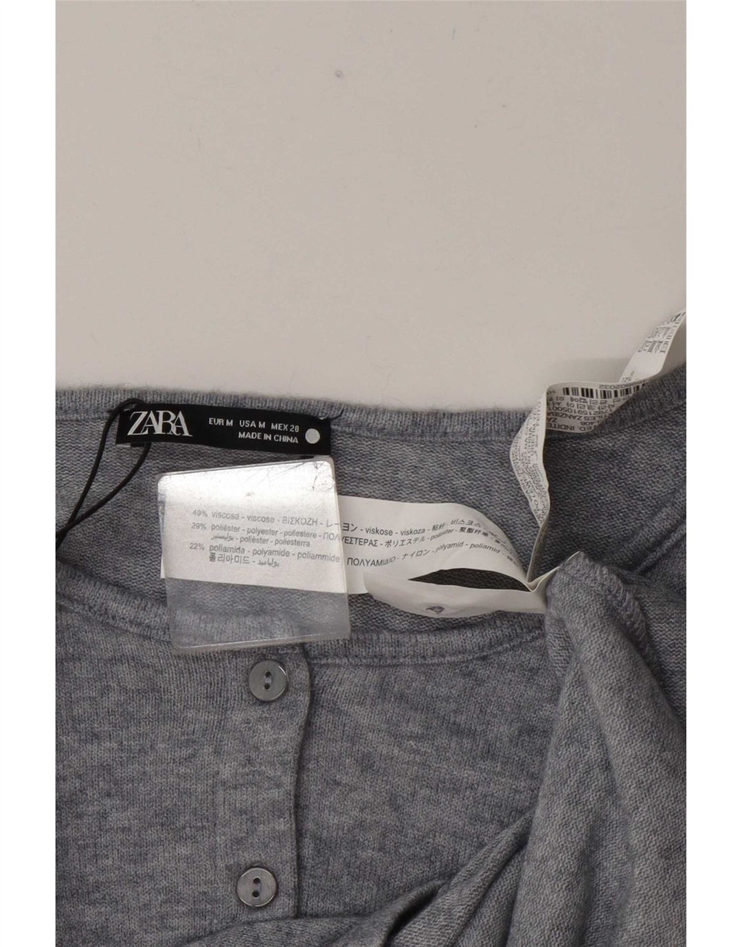 Zara Womens Crop Top UK 14 Viscose cinza médio