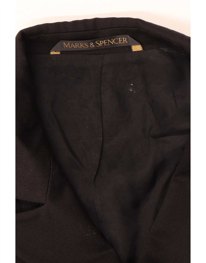 Jaqueta blazer feminina Marks & Spencer com peito duplo Reino Unido 16 grande preta