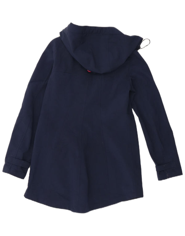 Jaqueta de chuva feminina com capuz Nautica UK 14 grande poliéster azul marinho
