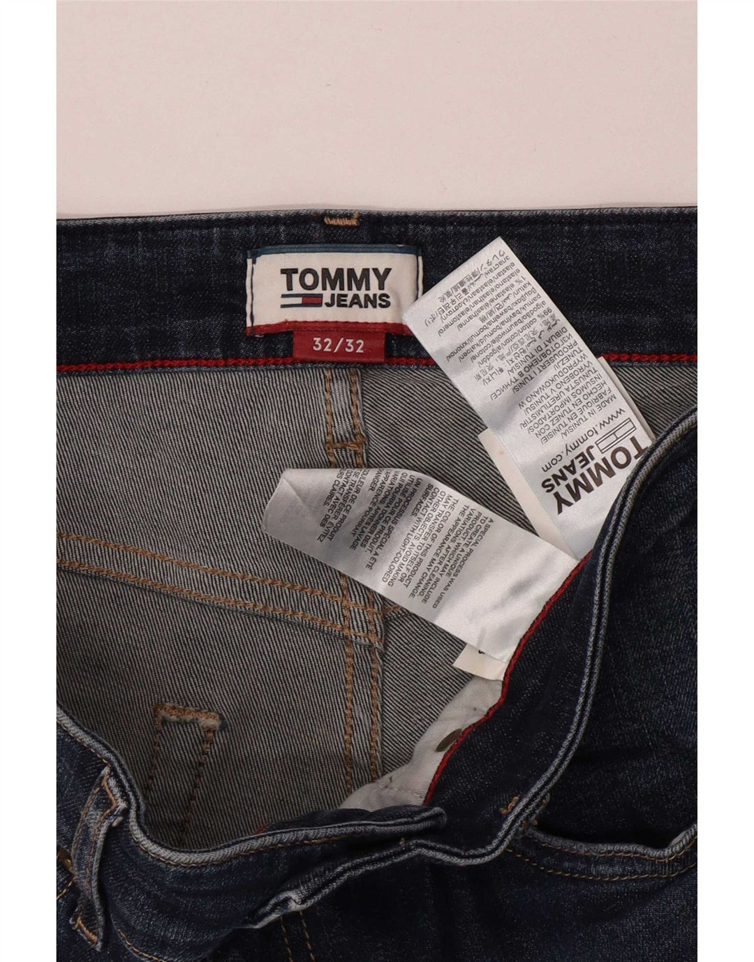 Tommy Hilfiger Masculino Slim Jeans W32 L32 Azul Algodão