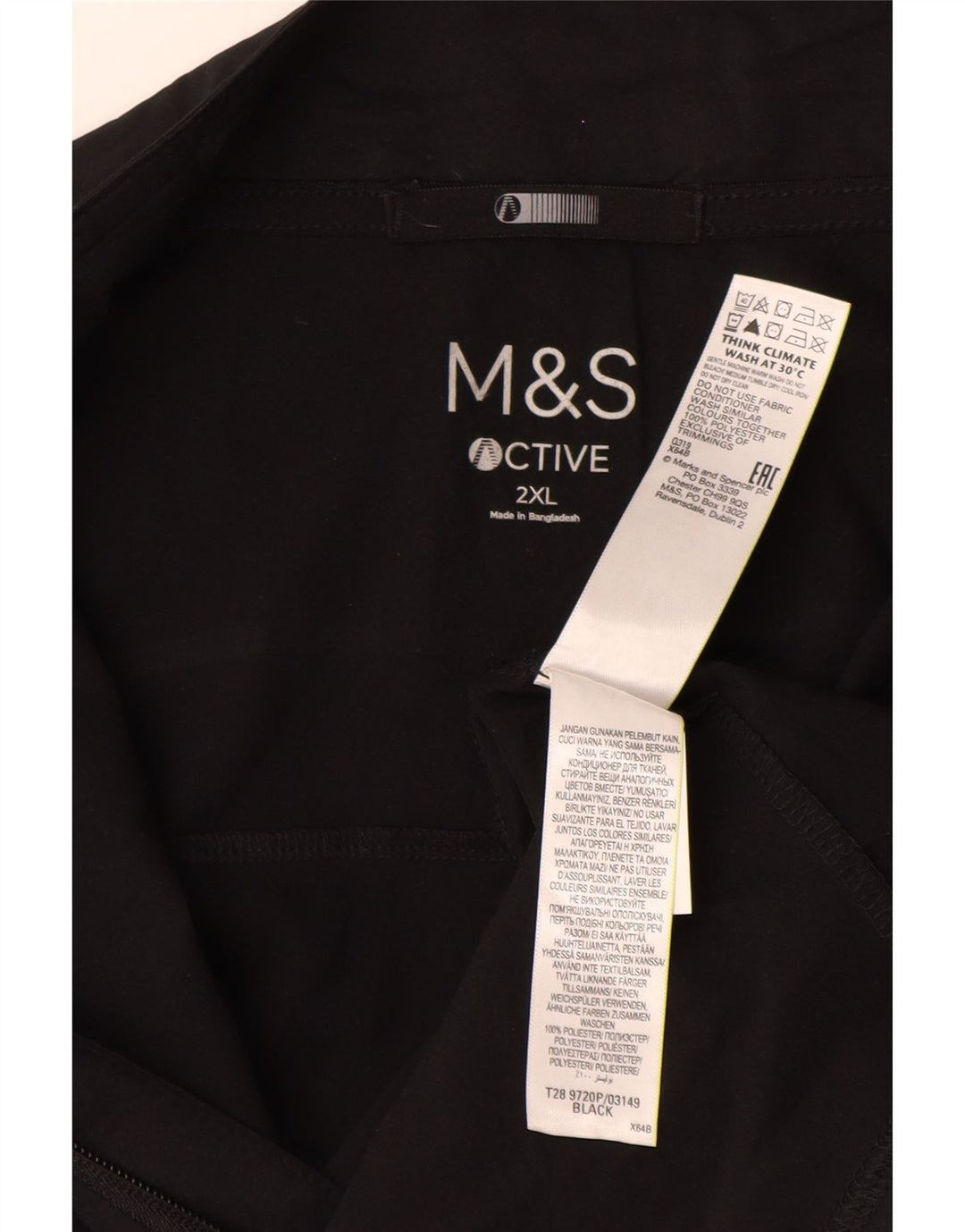 Jaqueta masculina de agasalho MARKS & SPENCER 2XL poliéster xadrez preto