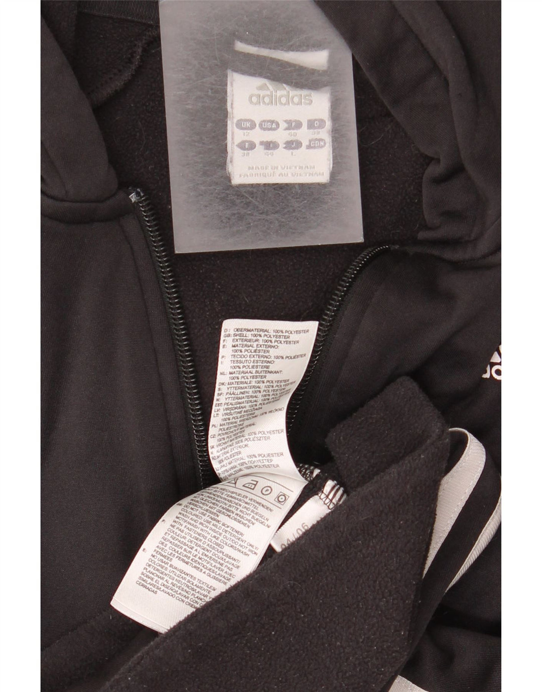 Adidas Womens Climawarm Zip Hoodie Sweater UK 12 Médio Preto Poliéster