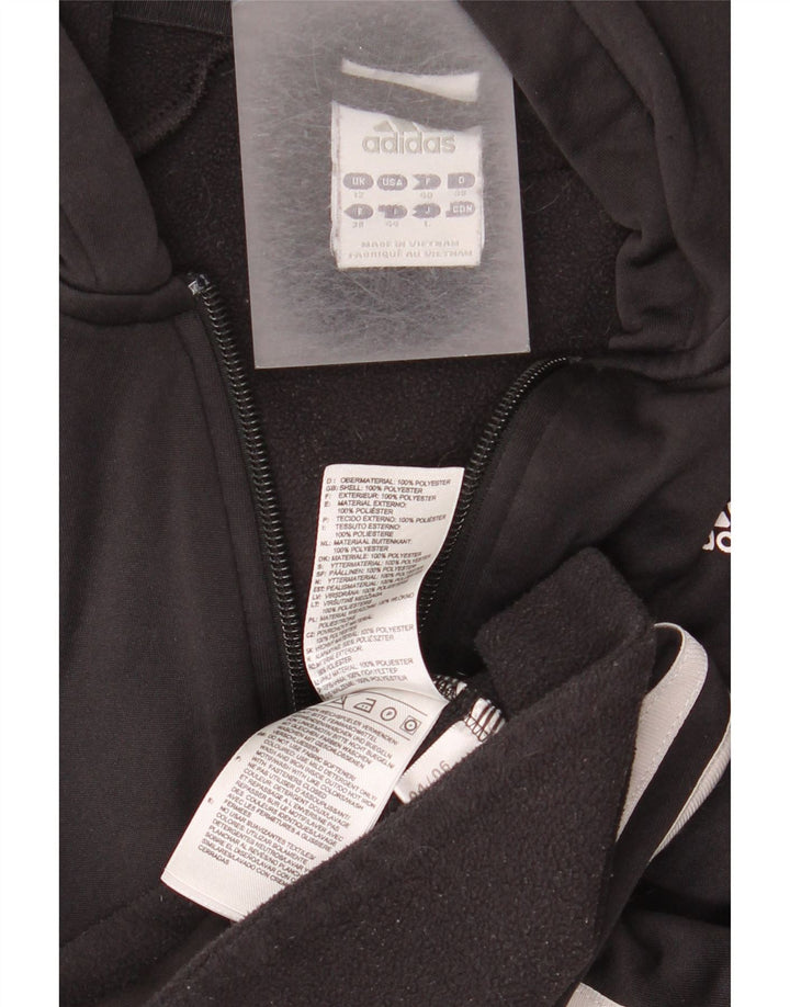 Adidas Womens Climawarm Zip Hoodie Sweater UK 12 Médio Preto Poliéster