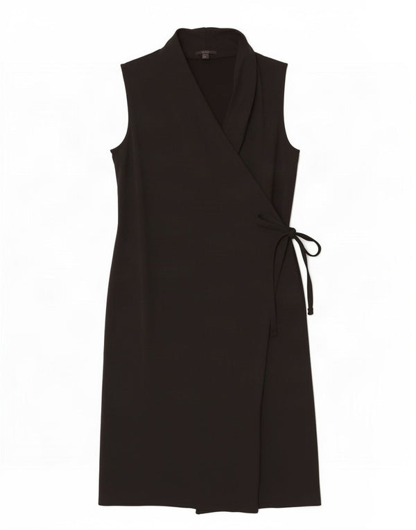 Vestido feminino sem mangas Zara UK 10 pequeno preto viscose