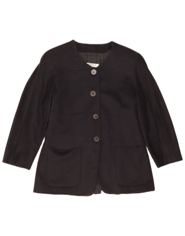 Jaqueta blazer feminina Marella com 4 botões Reino Unido 16 grande lã azul marinho