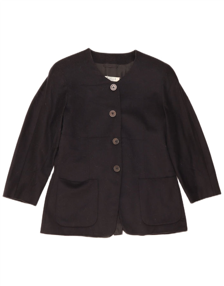 Jaqueta blazer feminina Marella com 4 botões Reino Unido 16 grande lã azul marinho