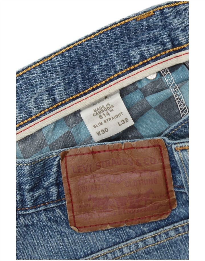 Levi's Masculino 514 Straight Jeans W30 L30 Azul Algodão