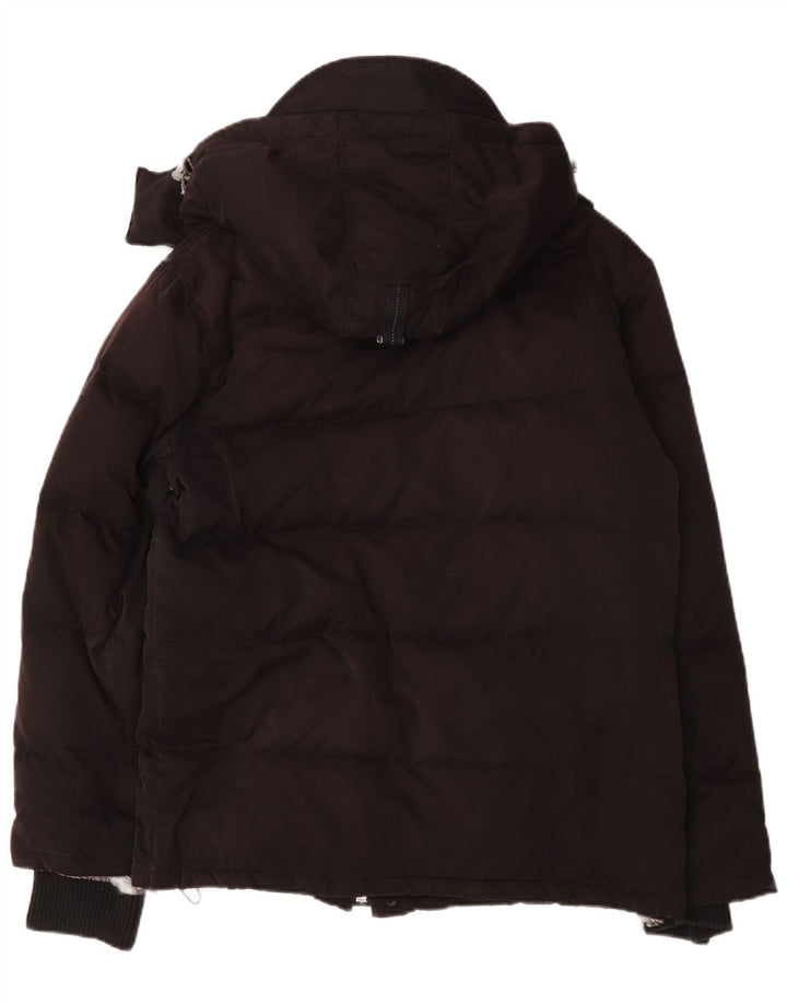 Jaqueta masculina acolchoada com capuz Slam UK 40 grande algodão preto