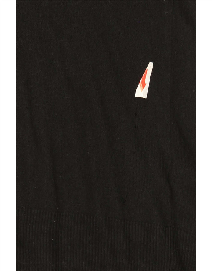 Suéter feminino Zara com decote em V Reino Unido 12 viscose preta média