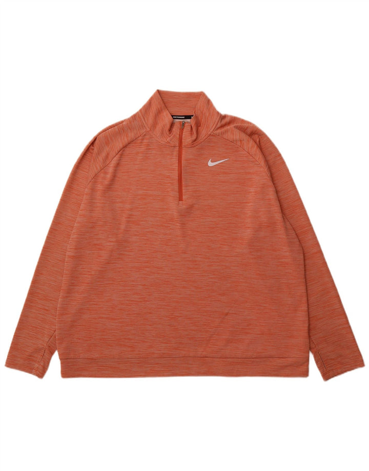 NIKE Womens Dri Fit Pullover Treino Top UK 20 2XL Laranja Flecked