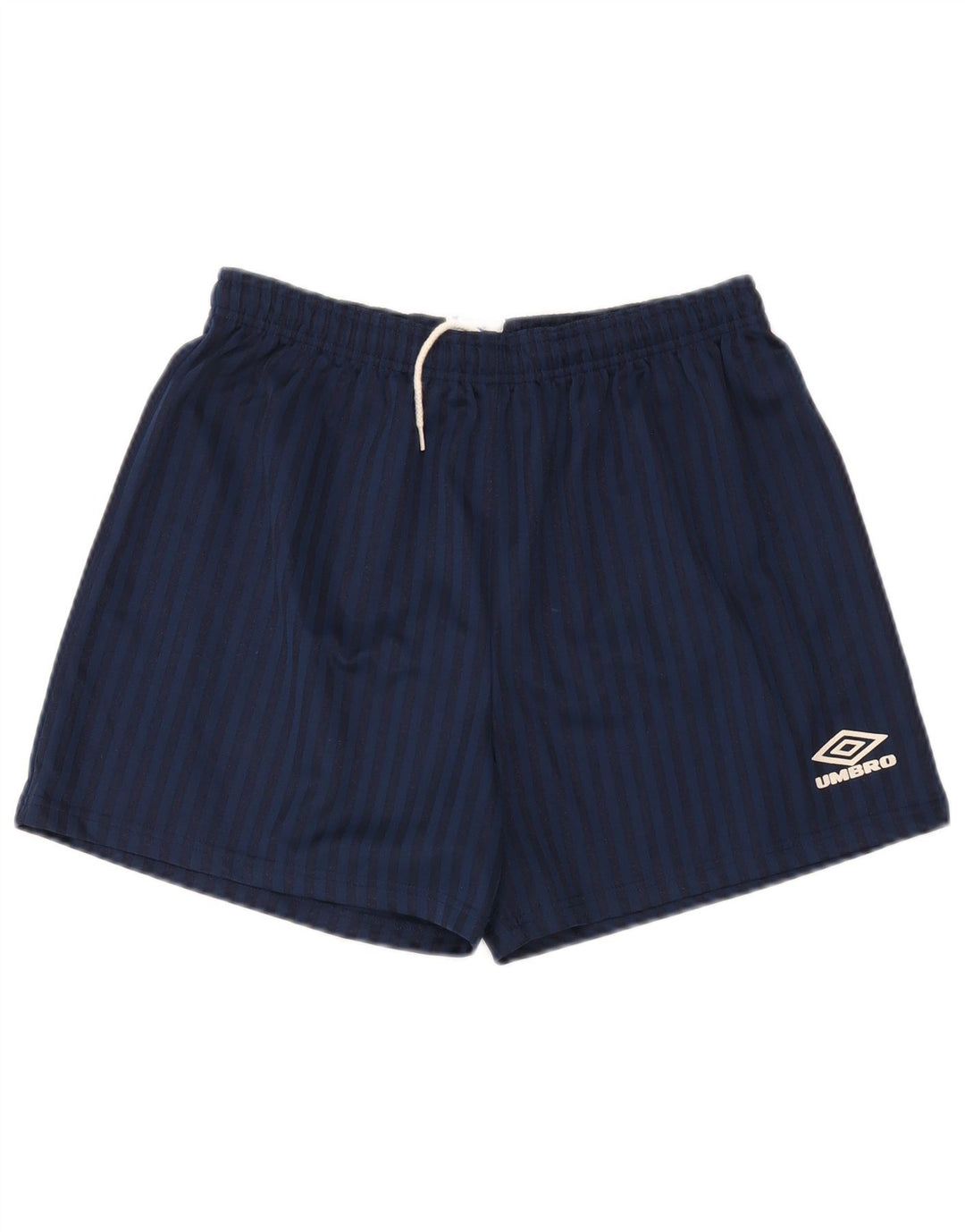 Shorts esportivos masculinos da Umbro, poliéster listrado azul marinho médio