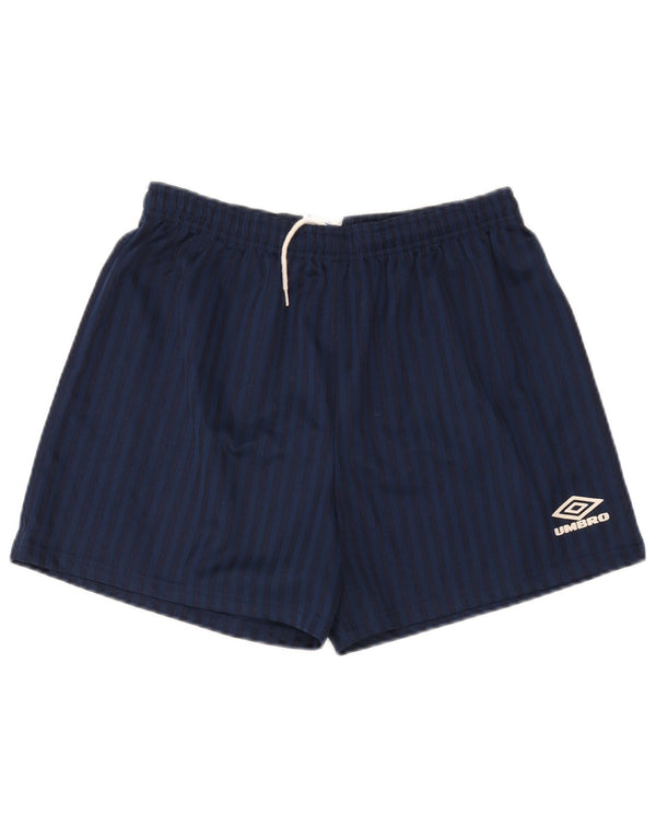 Shorts esportivos masculinos da Umbro, poliéster listrado azul marinho médio
