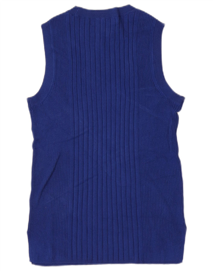 Colete feminino Marks & Spencer UK 12 viscose azul médio