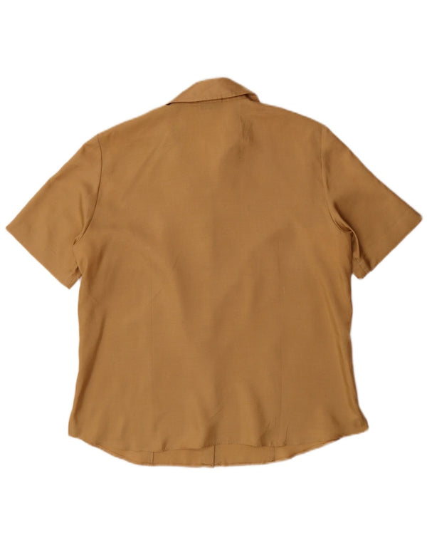 Camisa feminina de manga curta Gerry Weber UK 16 grande bege