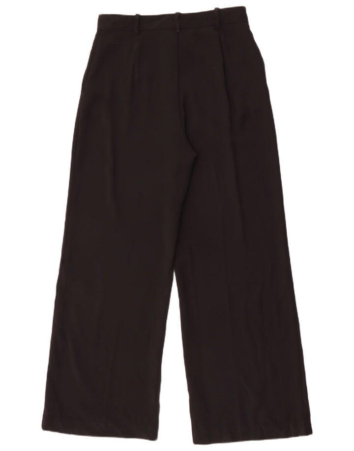 Calça Chino feminina Zara com perna larga médio W28 L29 poliéster preto