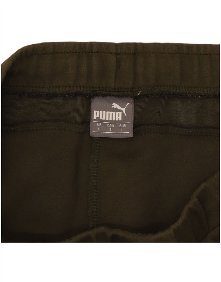 Calça de treino masculina Puma grande cáqui colorblock