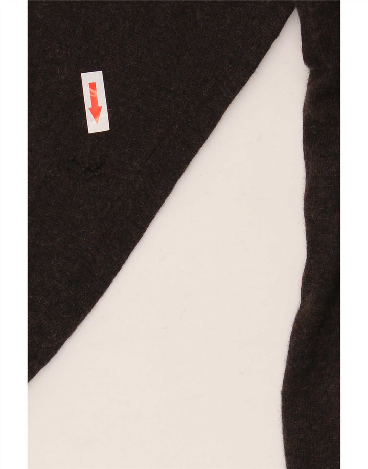Suéter masculino Tommy Hilfiger com decote em V XL lã de carneiro marrom