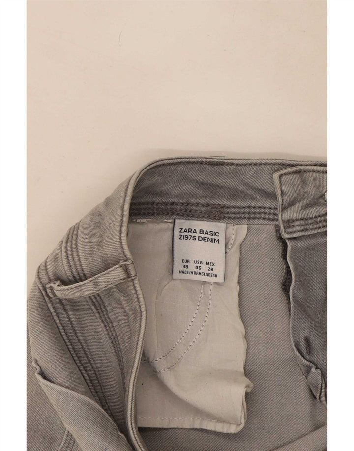Calça jeans feminina Zara EU 38 pequena W28 L24 cinza