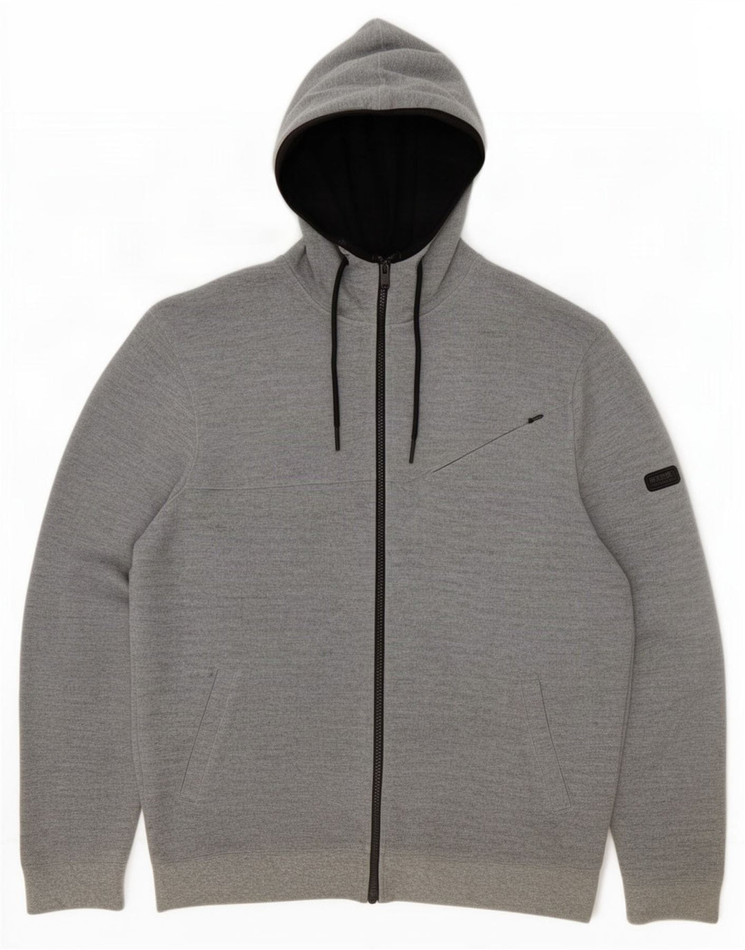 Suéter masculino Barbour com capuz e zíper grande poliéster cinza