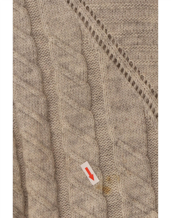 Suéter feminino Superdry manga 3/4 com gola redonda Reino Unido 16 grande cinza