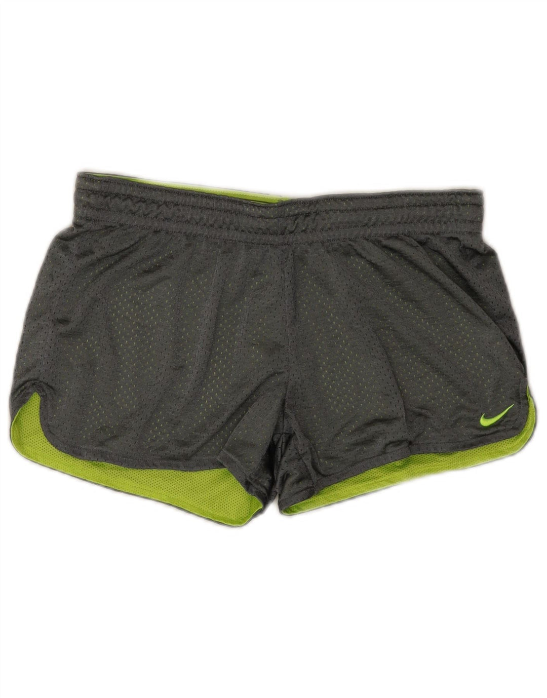 Shorts esportivos femininos Nike Dri Fit UK 10 poliéster cinza pequeno