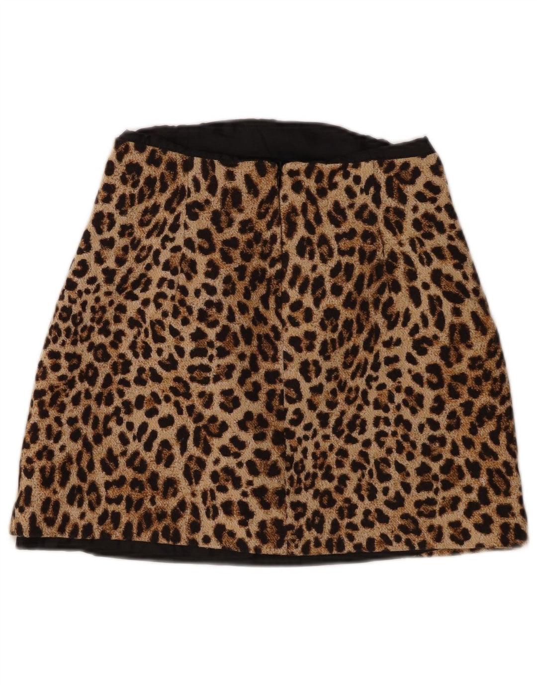 Mini saia feminina Zara pequena W26 marrom estampa animal