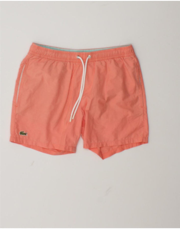 Shorts de natação masculino Lacoste pequeno algodão laranja