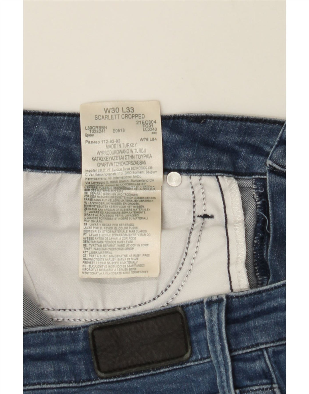 LEE Womens Scarlett Cropped Jeans W30 L28 Blue Cotton Vintage Lee and Second-Hand Lee from Messina Hembry 