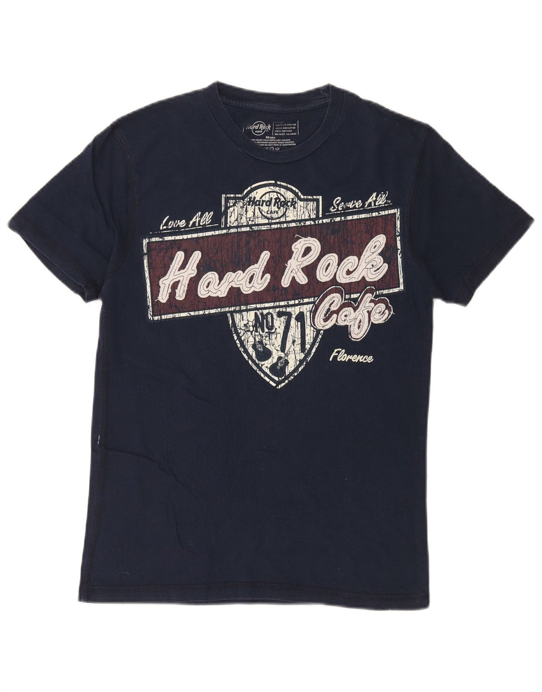 Camiseta masculina HARD ROCK CAFE Florence Graphic Top pequeno algodão azul marinho