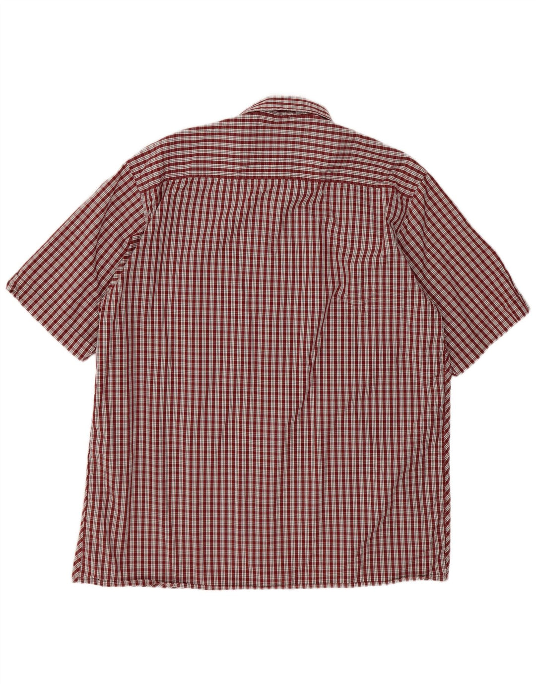 Camisa masculina de manga curta Kickers XL Borgonha xadrez algodão