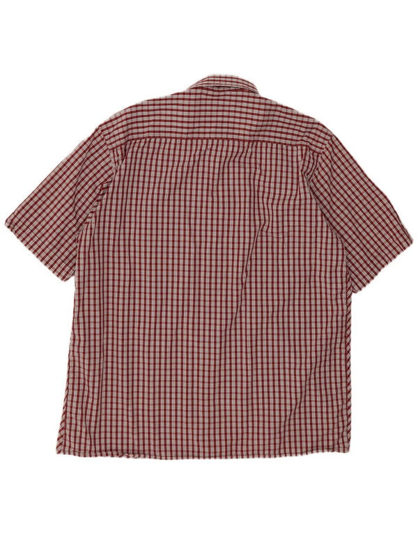 Camisa masculina de manga curta Kickers XL Borgonha xadrez algodão