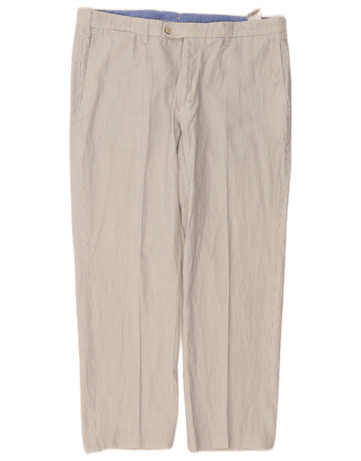 Calça masculina reta MASSIMO DUTTI UE 46 XL W36 L27 listrada branca