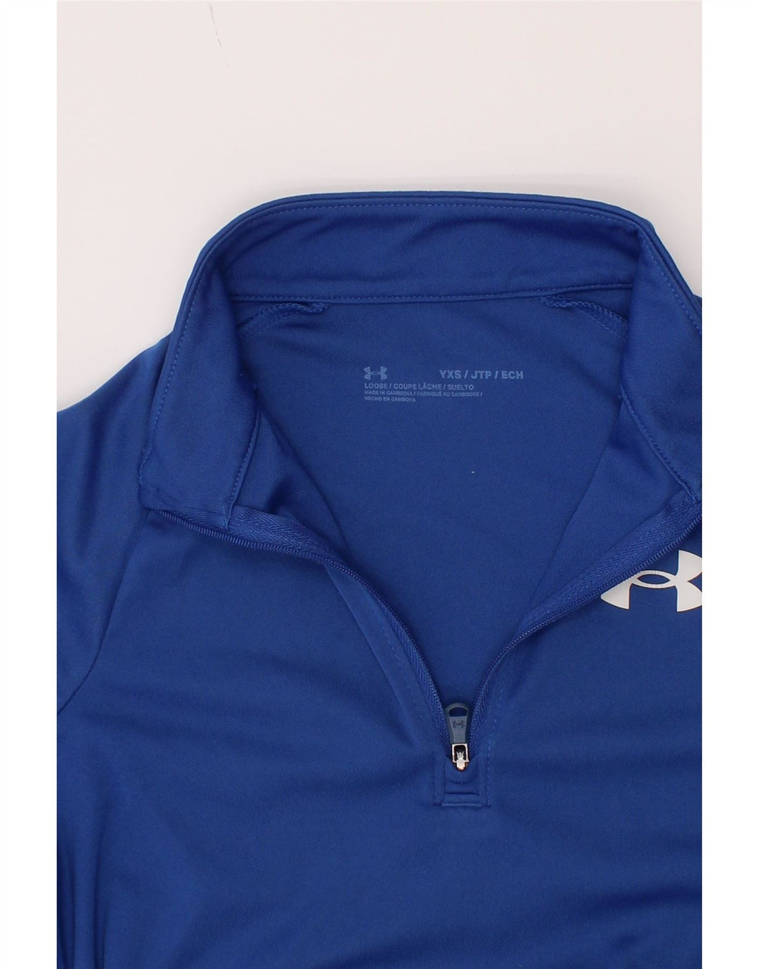 Under Armour Boys Zip Neck Pulôver Treino Top 6-7 Anos XS Azul