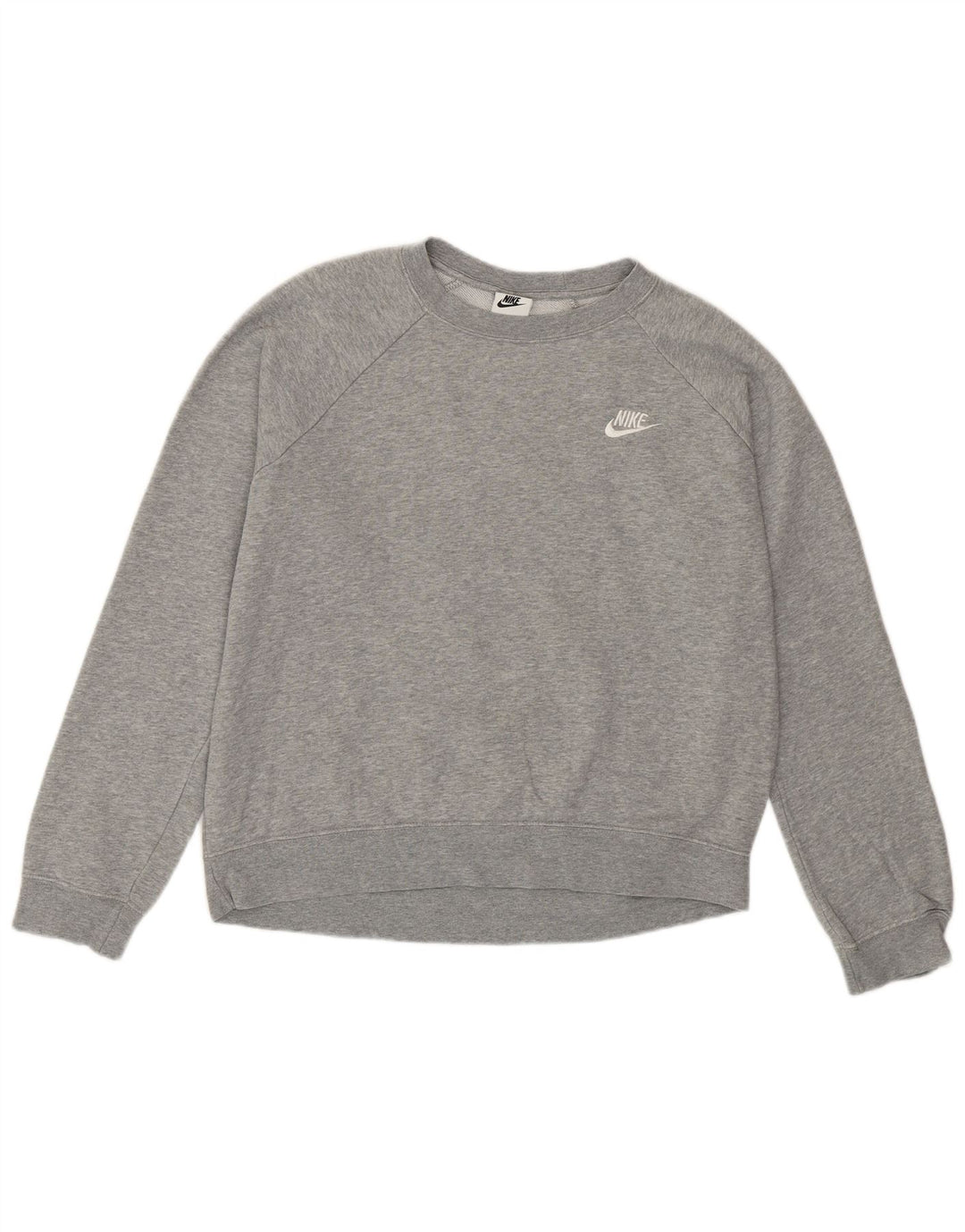 Nike Womens Loose Fit Moletom Jumper UK 12 Médio Cinza Algodão