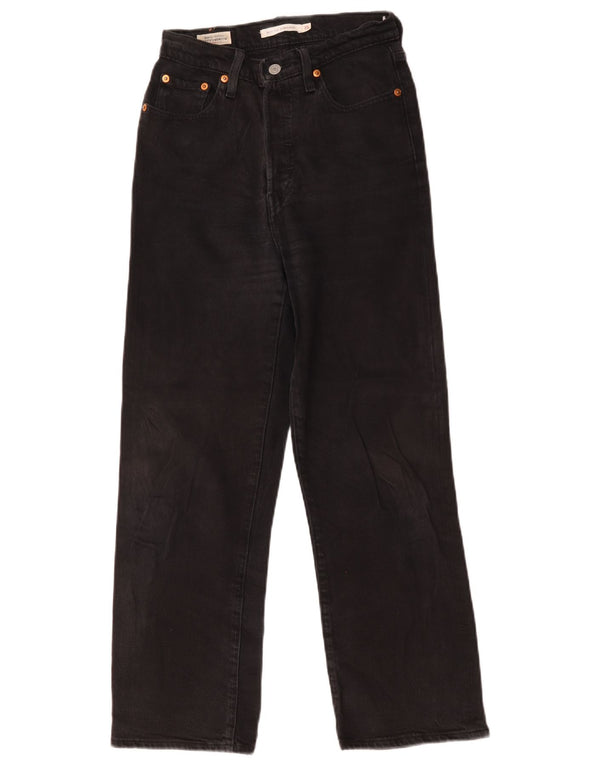 Calça jeans feminina Levi's Ribcage cintura alta reta W25 L27 preta
