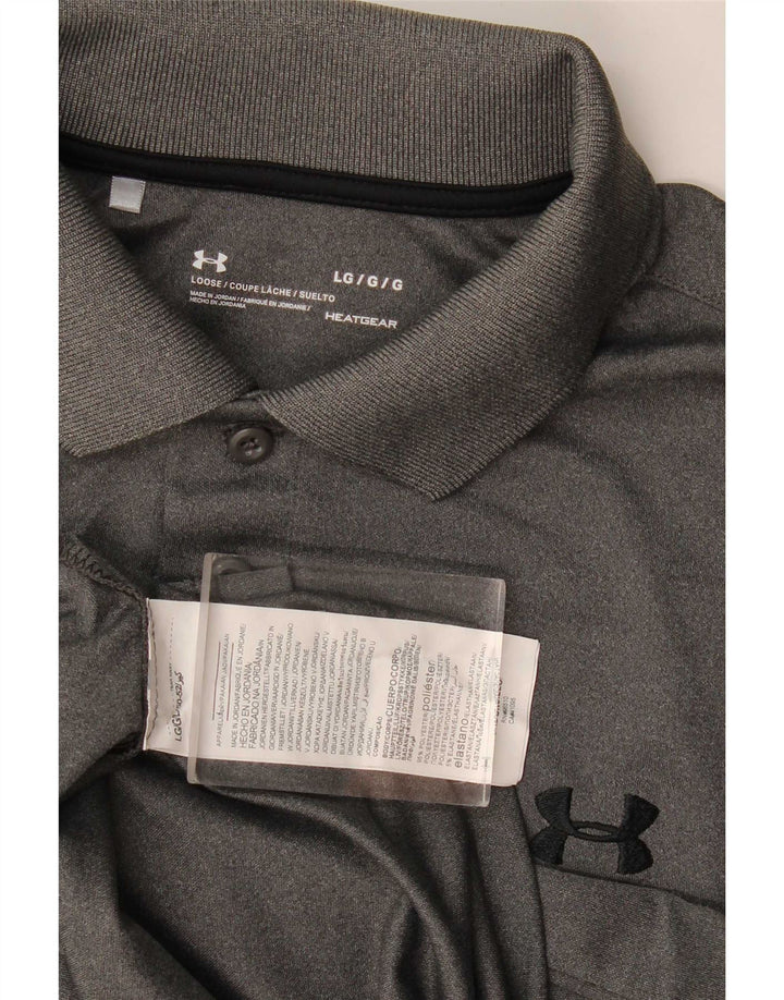 Camisa polo masculina Under Armour Heat Gear grande poliéster cinza