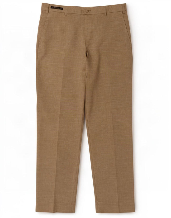 Calça masculina de terno reto Marks & Spencer W32 L31 poliéster bege