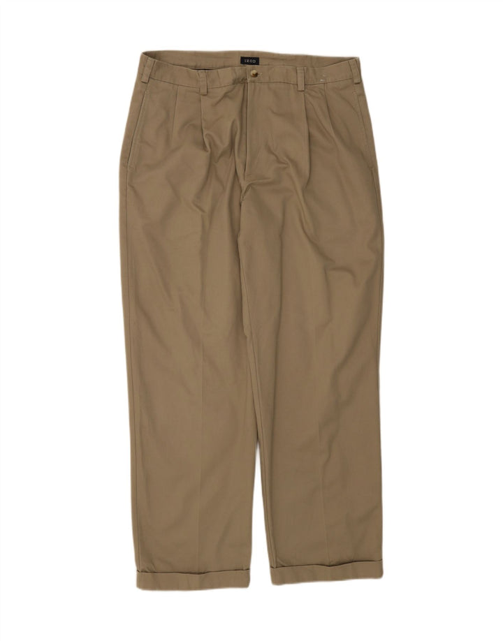 IZOD Mens Pegged Chino Trousers W38 L32 Beige Cotton Vintage Izod and Second-Hand Izod from Messina Hembry 