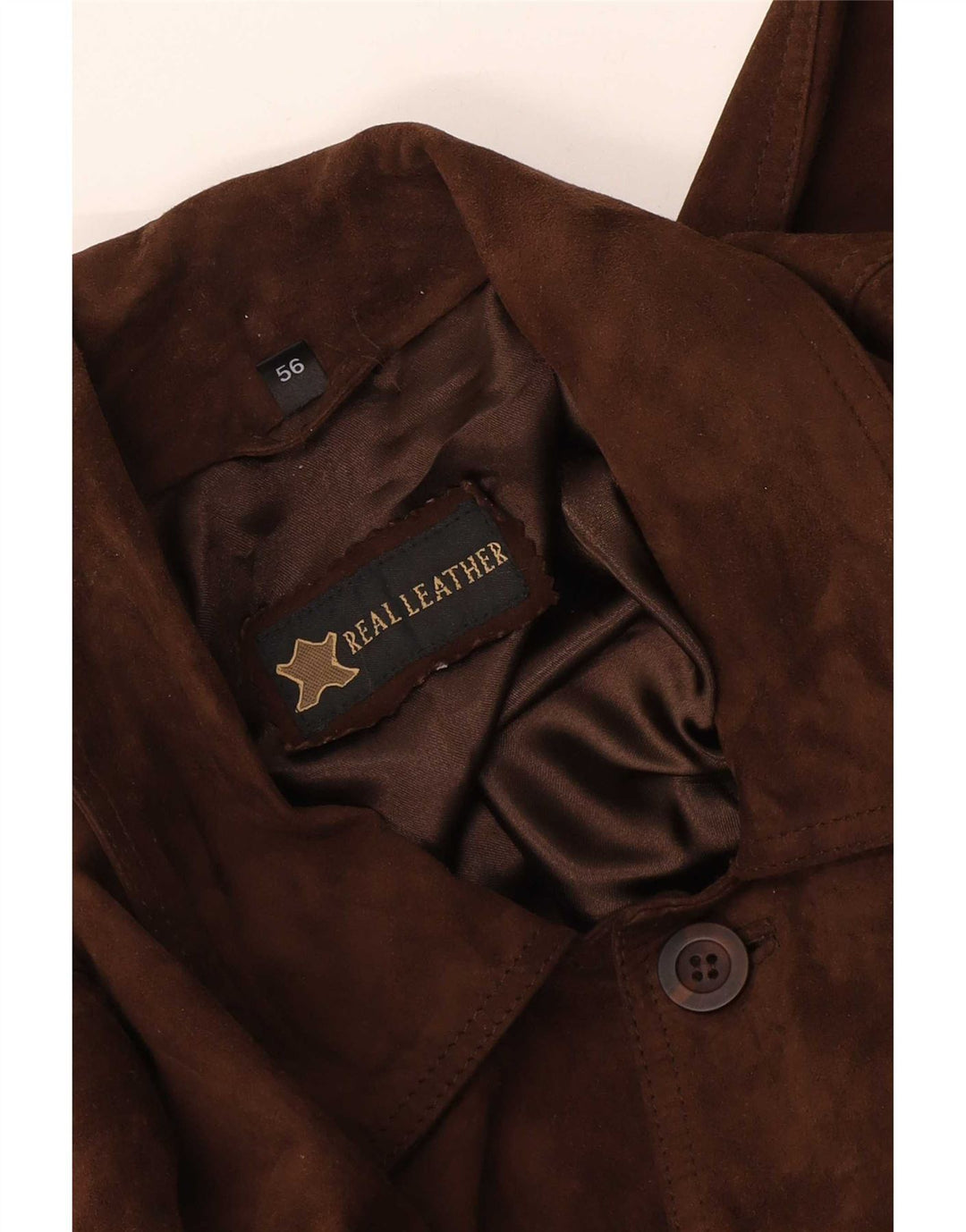 Jaqueta bomber masculina vintage de camurça IT 56 2XL couro marrom