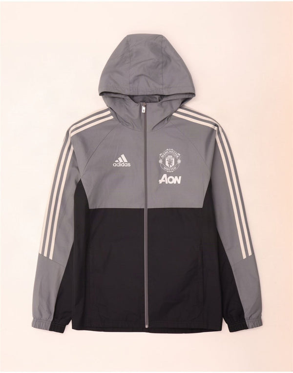 Adidas Mens Manchester United Graphic Tracksuit Top Jaqueta Pequena Cinza