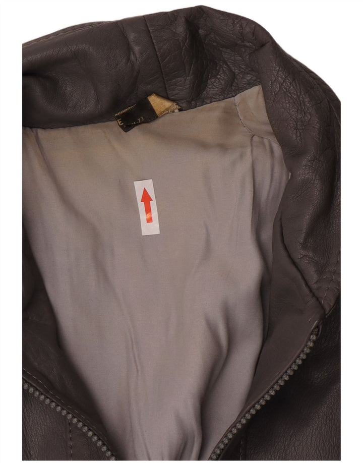 Jaqueta de couro masculina vintage IT 48 couro cinza médio