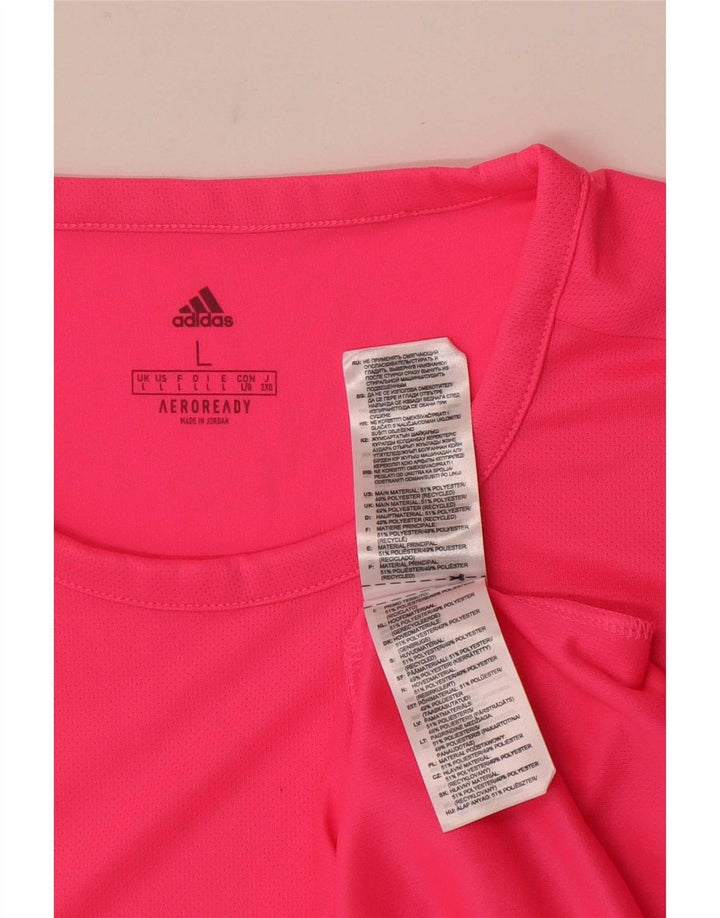 Adidas Mens Aeroready Camiseta Top Grande Rosa Colorblock Poliéster