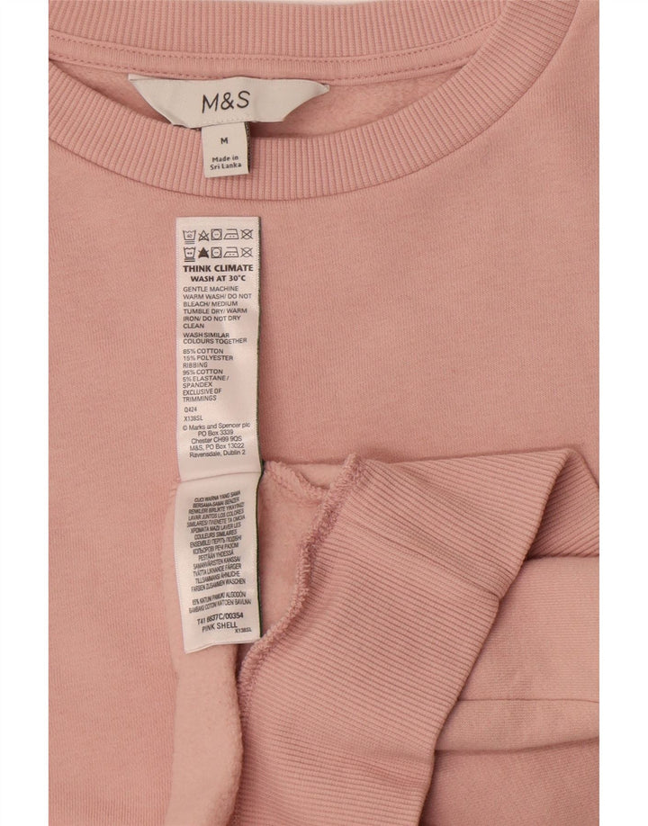 Suéter feminino Marks & Spencer de grandes dimensões Reino Unido 14 algodão rosa médio