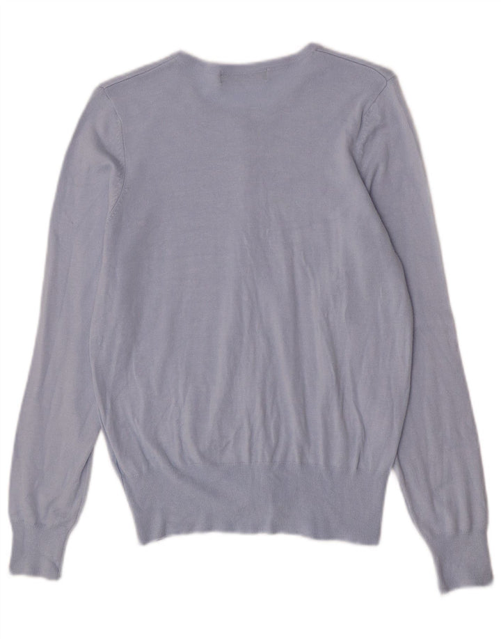 Suéter cardigã feminino Marks & Spencer UK 14 viscose azul médio