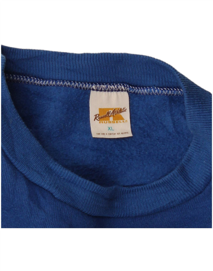 RUSSELL ATLÉTICO Mens Moletom Jumper XL Algodão Azul