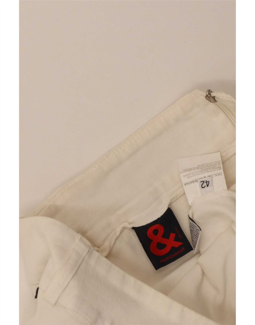 Saia reta feminina Dolce & Gabbana IT 42 médio W30 algodão branco