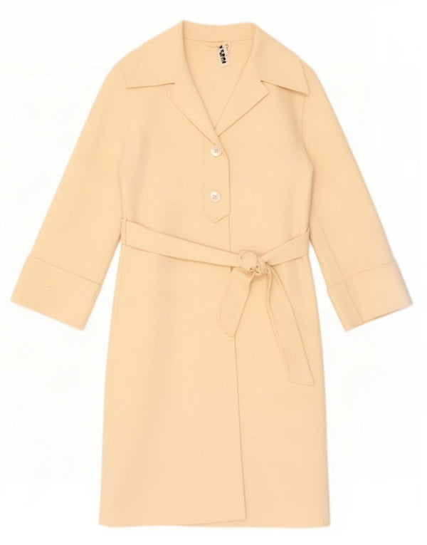 Sobretudo feminino vintage UK 10 pequeno bege