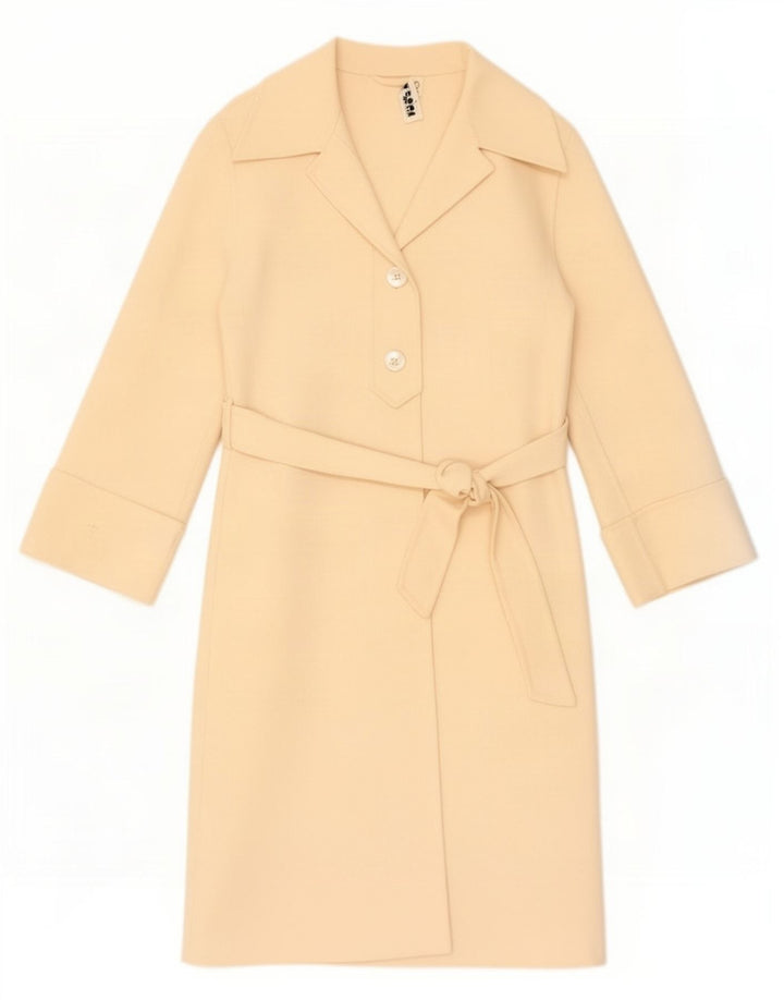 Sobretudo feminino vintage UK 10 pequeno bege