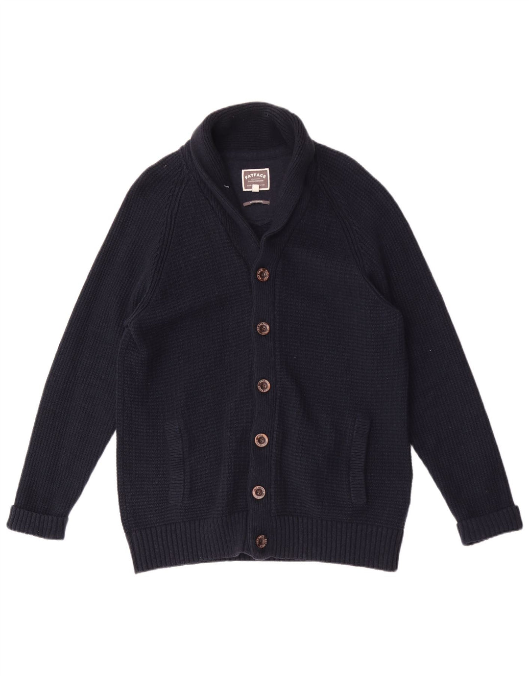 Suéter cardigã masculino FAT FACE XL algodão azul marinho